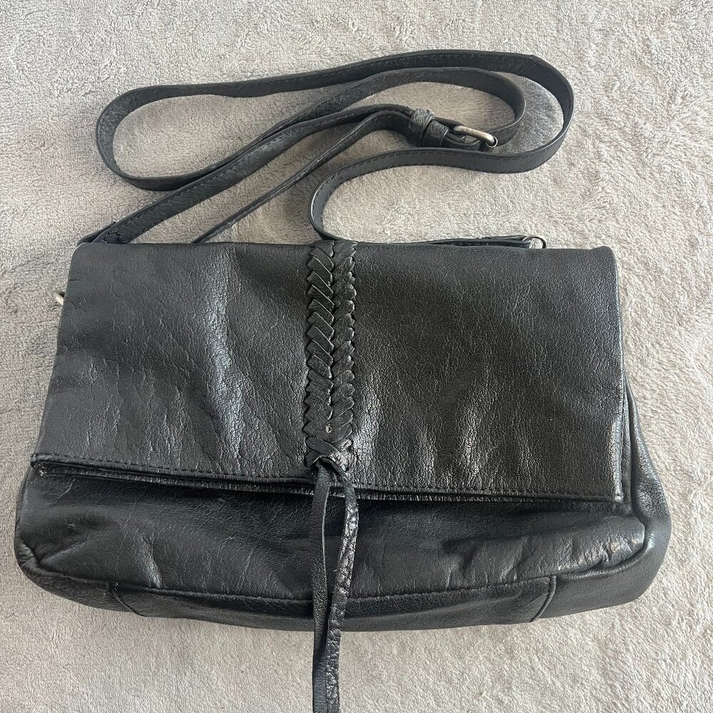 Lucky Brand Black Leather Crossbody Bag Purse